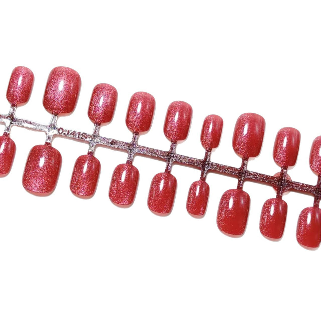 High-gloss artificial nails with fine glitter effect Kalsten