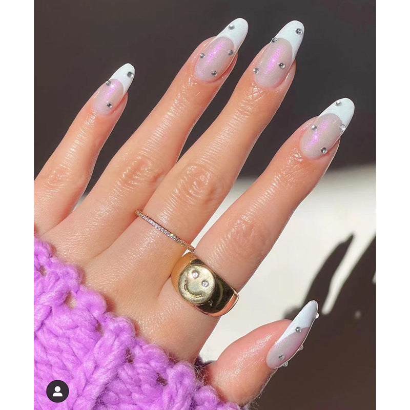 Glamorous Stiletto Press-On Nails with Rhinestone Accents Kalsten