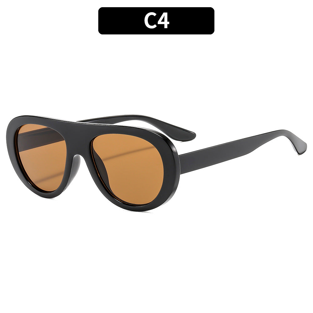 Elegant Look Stylish Retro-Inspired Shield Sunglasses