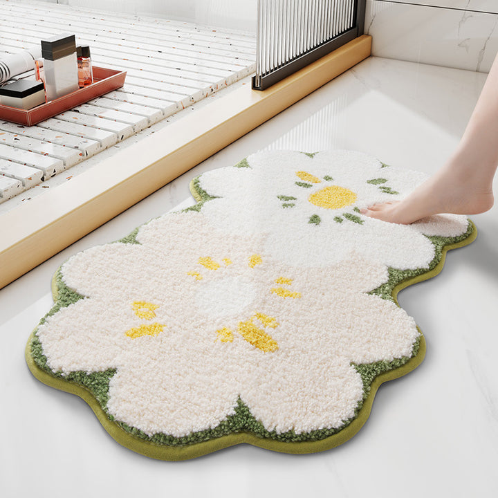 Floral Design Bath Mat Kalsten