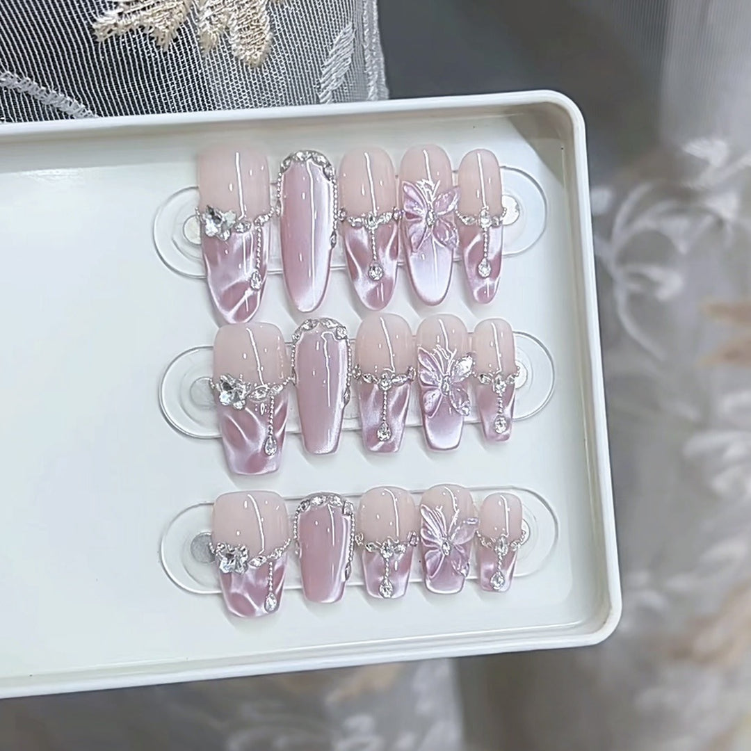 Luxury Floral-Embellished Press-On Nail Set Kalsten