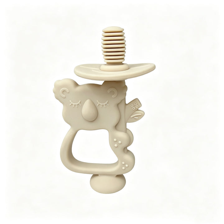 Silicone Koala Teething Ring with Ribbed Nipple and Ergonomic Handle