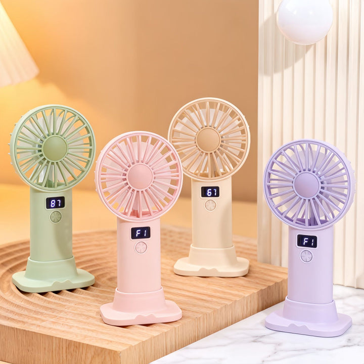 Women Portable Handheld Fan with Digital Speed Setting Kalsten
