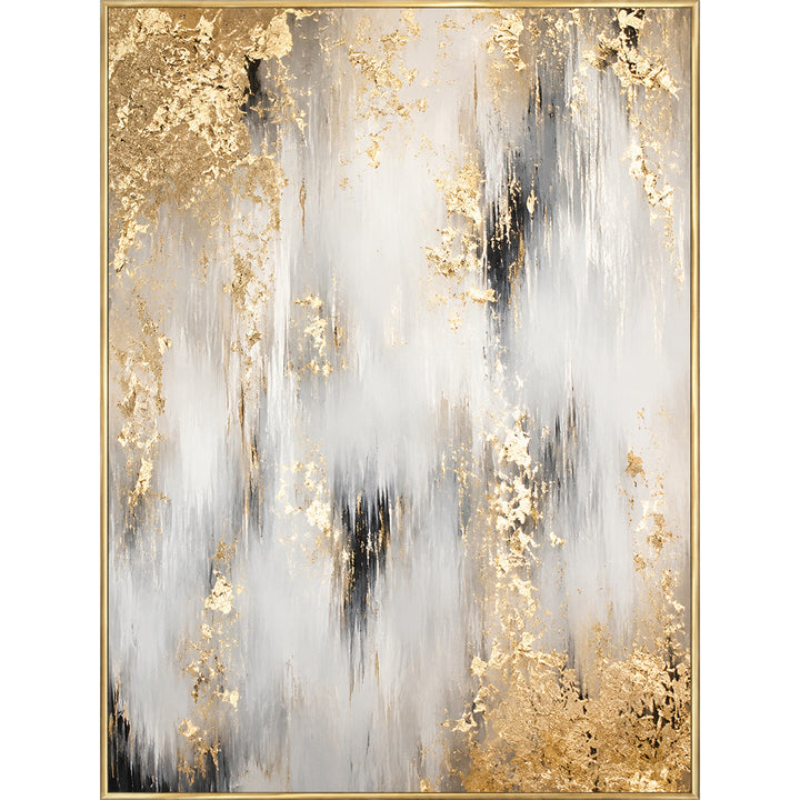Abstract Gold Leaf Canvas Artwork