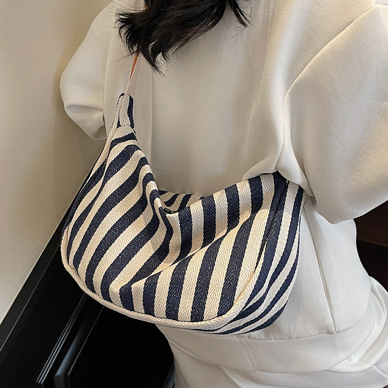 Casual Striped Shoulder Bag