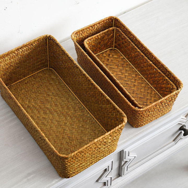 Rectangular Handwoven Storage Tray Kalsten