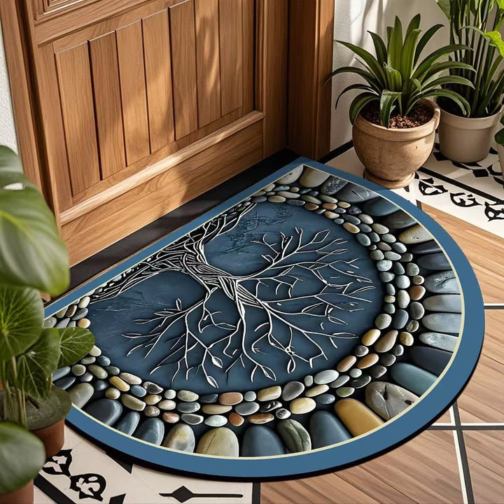 Decorative Spiral Pattern Door Mat for Home