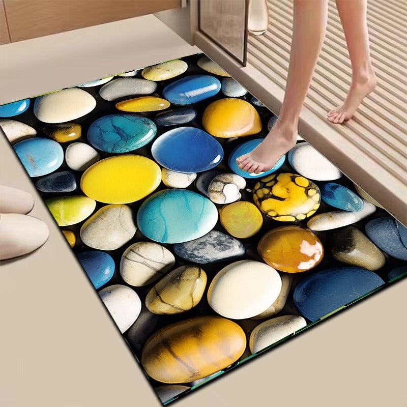 Textured Stone Print Area Mat Kalsten