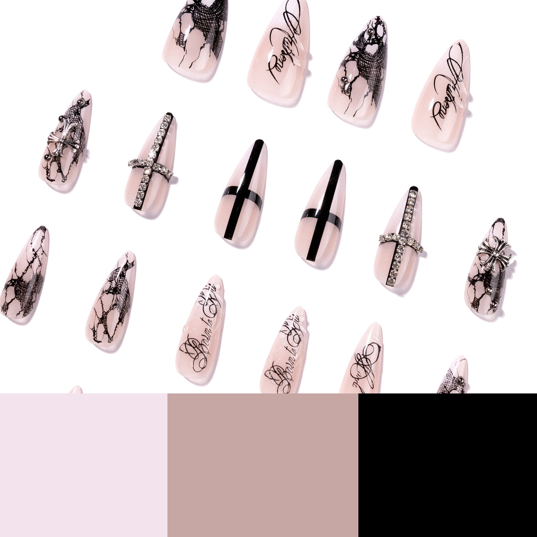 Artful stiletto nails with elegant embellishments Kalsten