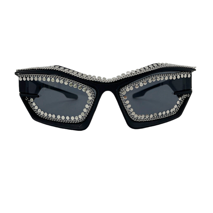 Ladies designer sunglasses in a futuristic look with sparkling rhinestone embellishment Kalsten