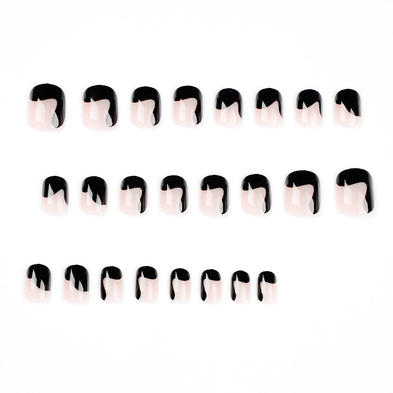 Artful nail art with elegant wave pattern and modern accents Kalsten