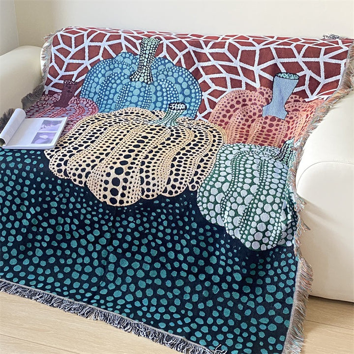 Artistic Handwoven Throw Blanket