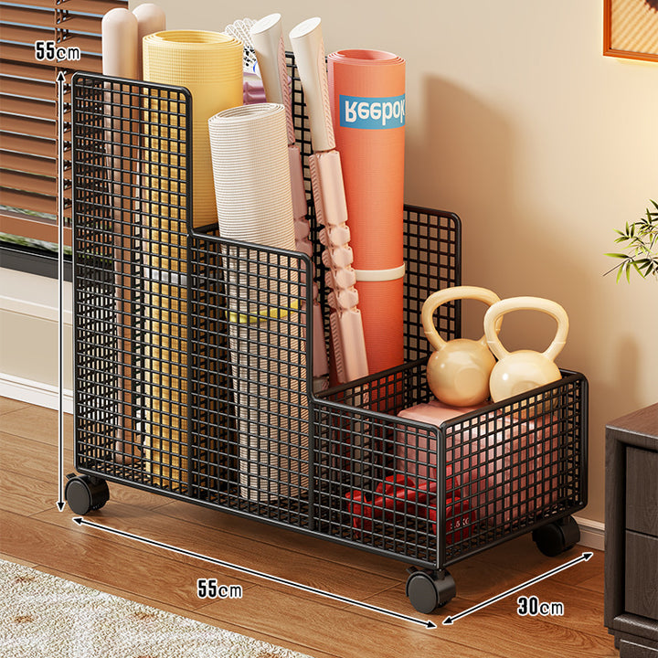 Vertical Mesh Multi-Compartment Fitness Mat and Equipment Organizer