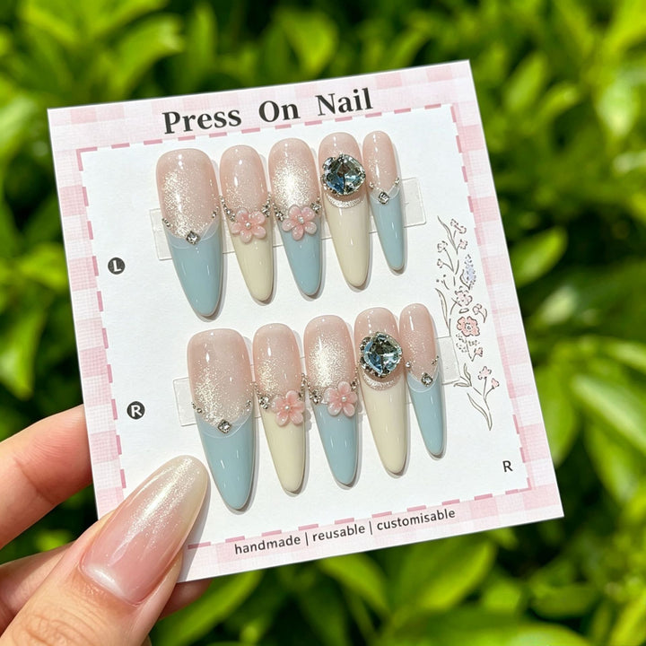 Artistic Floral Press-On Nail Set  1791773803