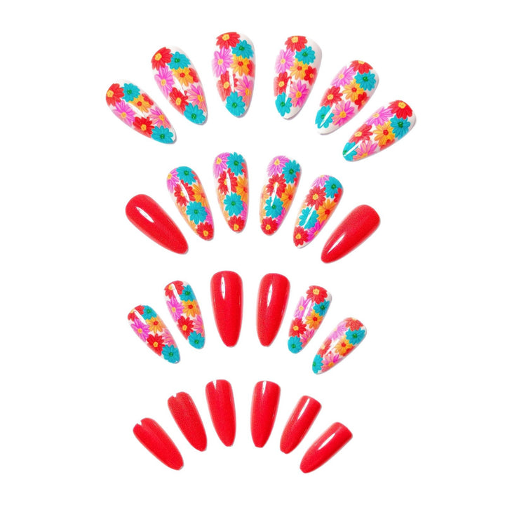 Artificial nails with Lively Flower Design Kalsten