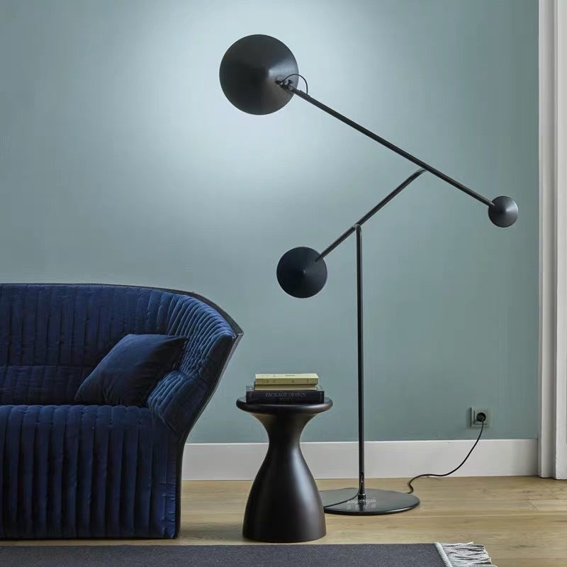Modern Adjustable Arc Floor Lamp with Dual Spheres
