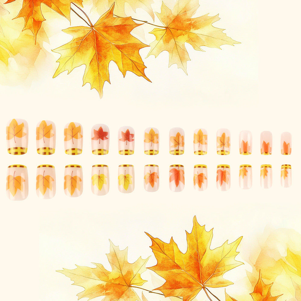 Seasonal Leaf-Themed Press-On Nails Kalsten