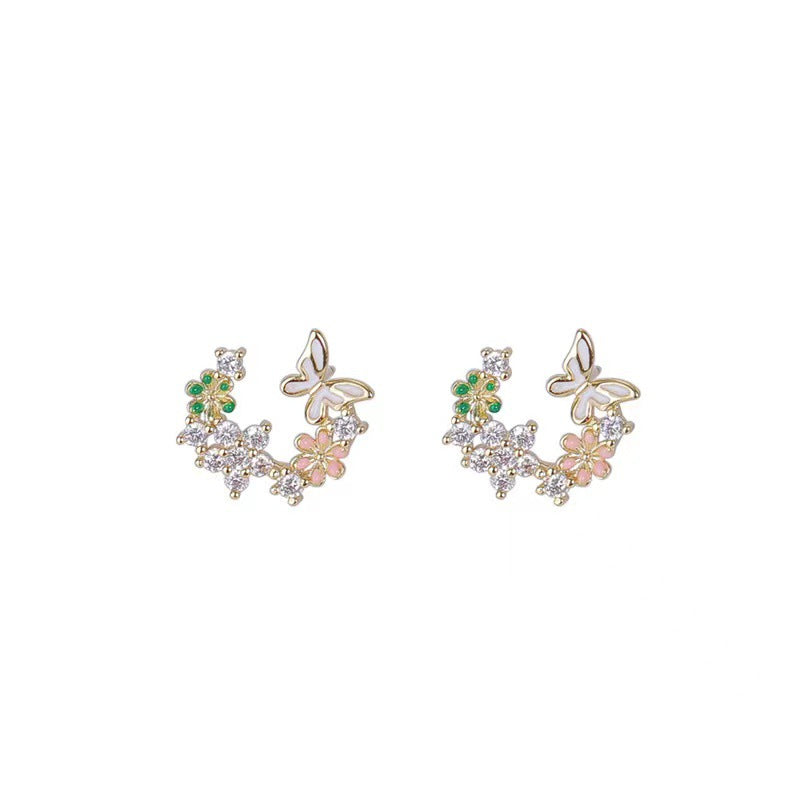 Floral Butterfly Stud Earrings Kalsten