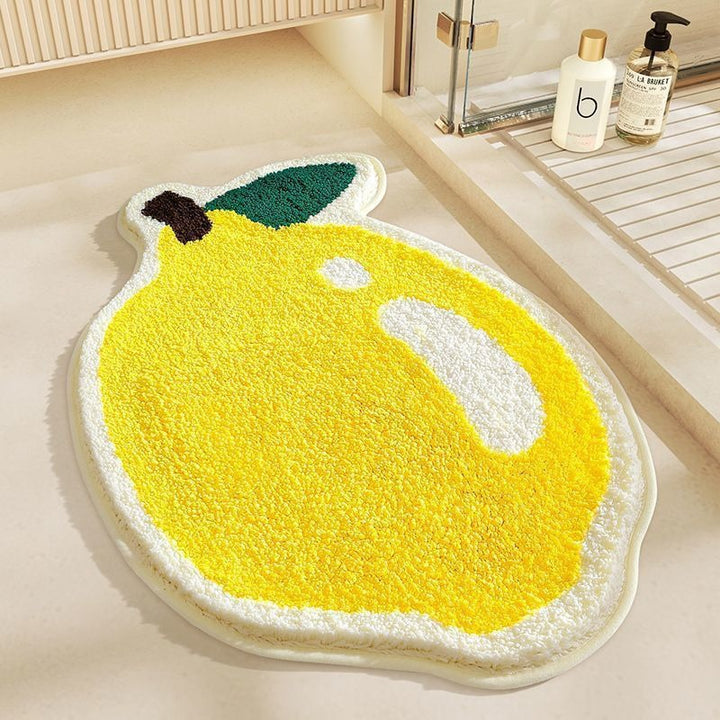 Plush Lemon Shaped  Bath Mat