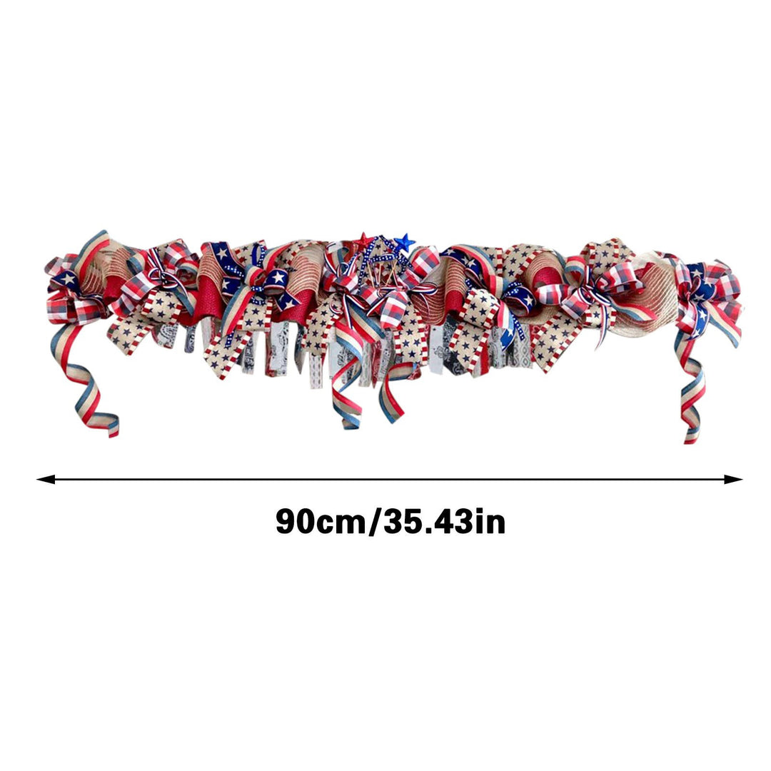Unisex decorative garland made of jute and bows with star applications 90cm Kalsten