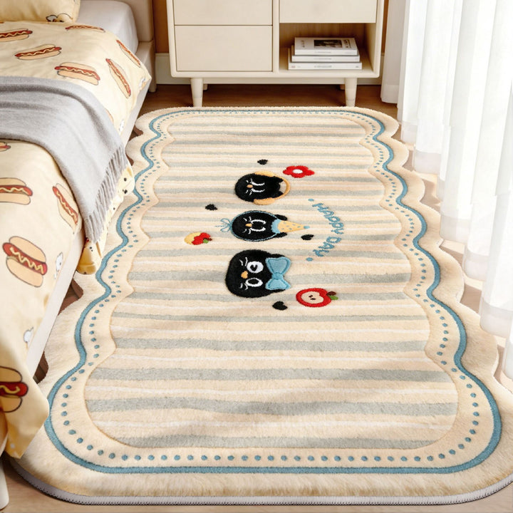 Cute Cartoon Animal-Themed Plush Area Rug