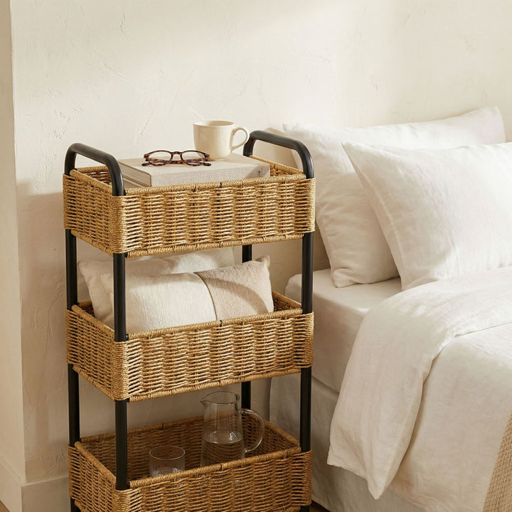 Multi-Tier Woven Bathroom Organizer Basket Kalsten
