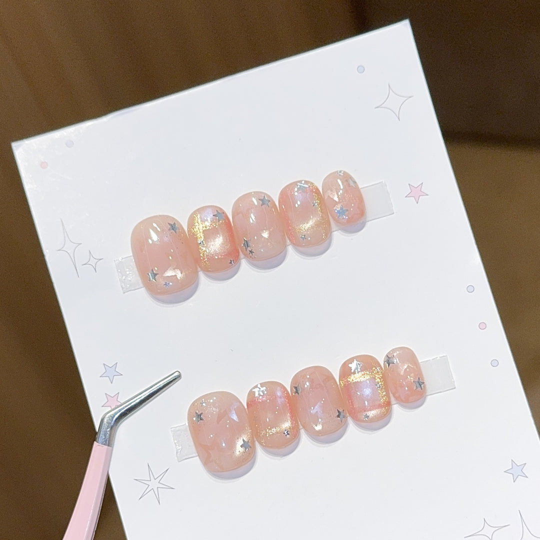 Glamorous artificial nail tips with star design Kalsten