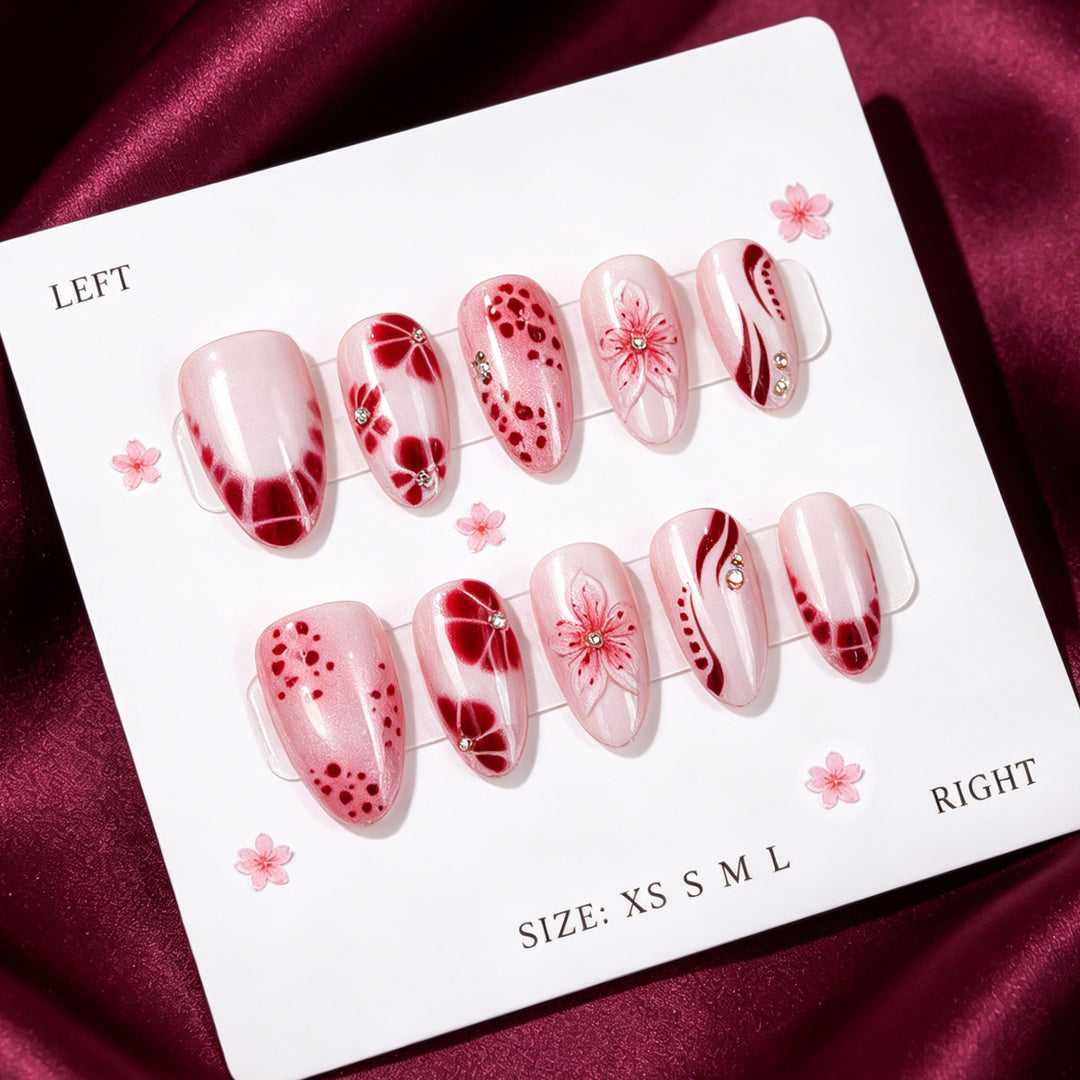 Floral-Inspired Press-On Nail Art Set