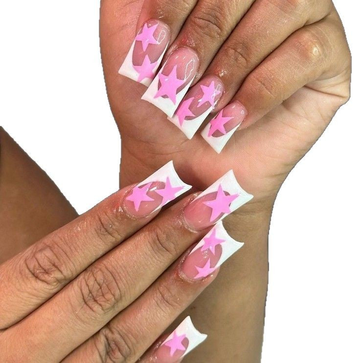 Star-Embellished Acrylic Nail Art Enhancements Kalsten