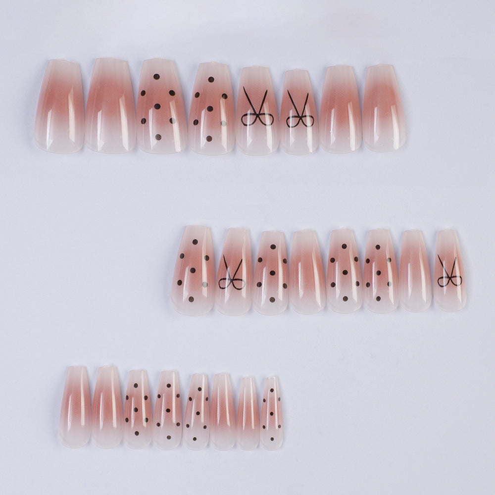 Artificial nails with modern dot design and elegant accents Kalsten