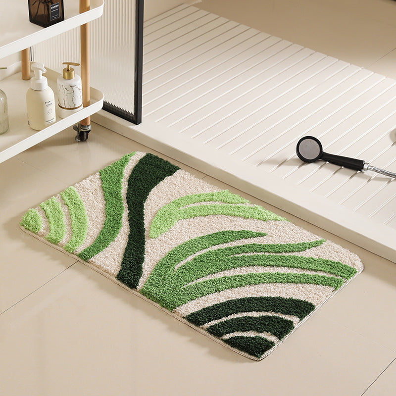 Artistic Leaf Pattern Bath Mat