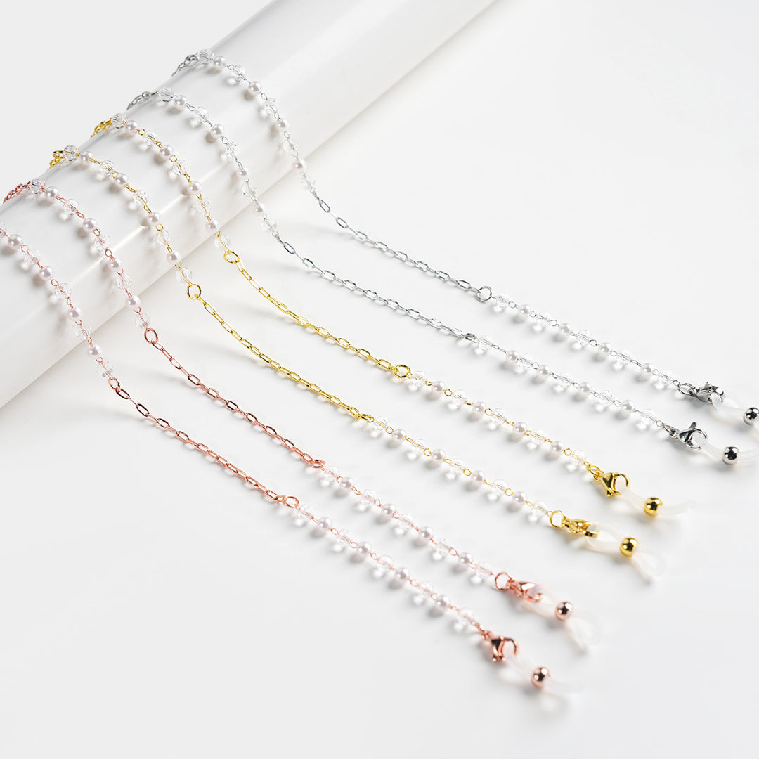 Elegant Pearl-Accented Eyewear Chain Kalsten