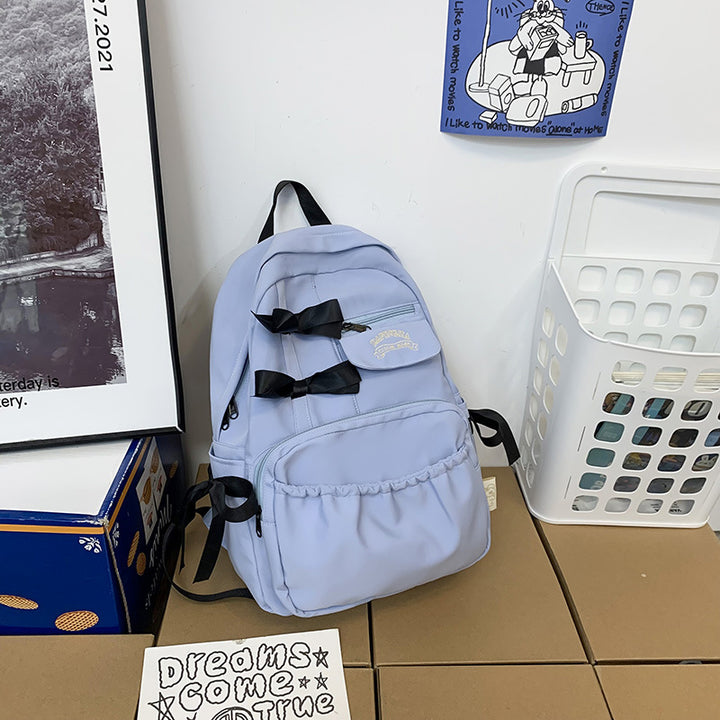 Charming Bow-Appliqué Casual Backpack Kalsten