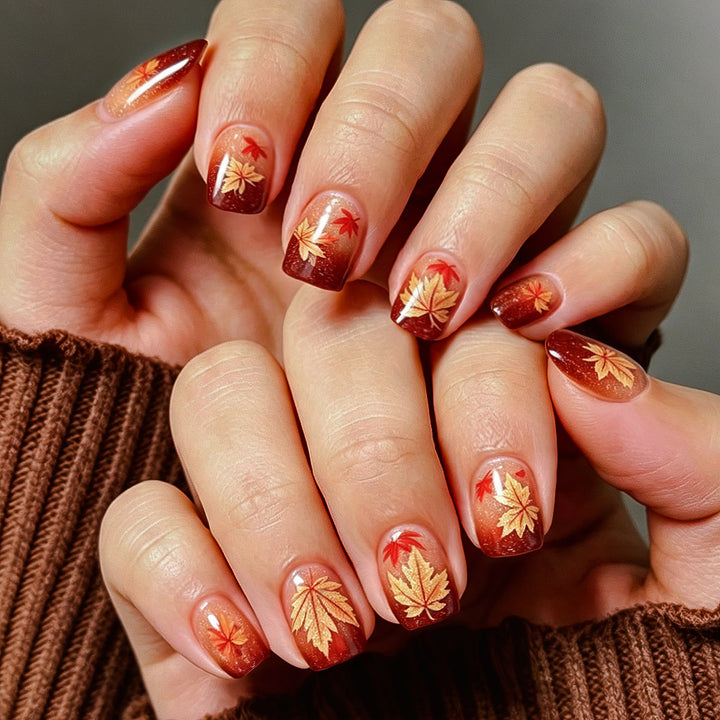 Autumn-Themed Gel Nail Art Kalsten