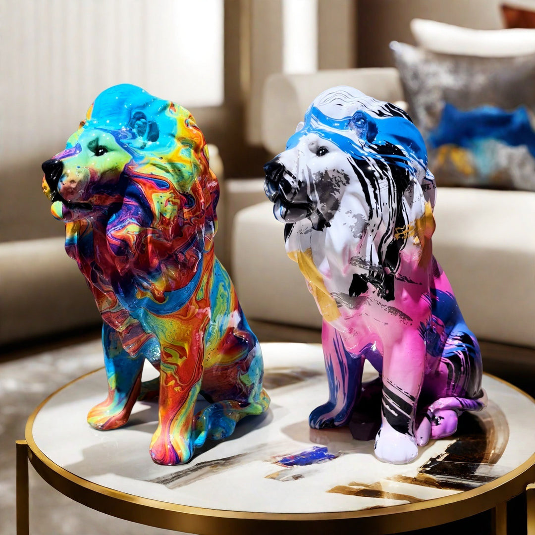 Colorful Lions Sculpture Kalsten