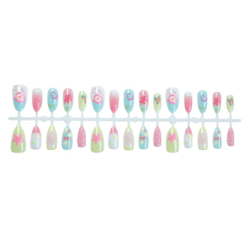 Romantic Kiss-Inspired Press-On Nail Art Set