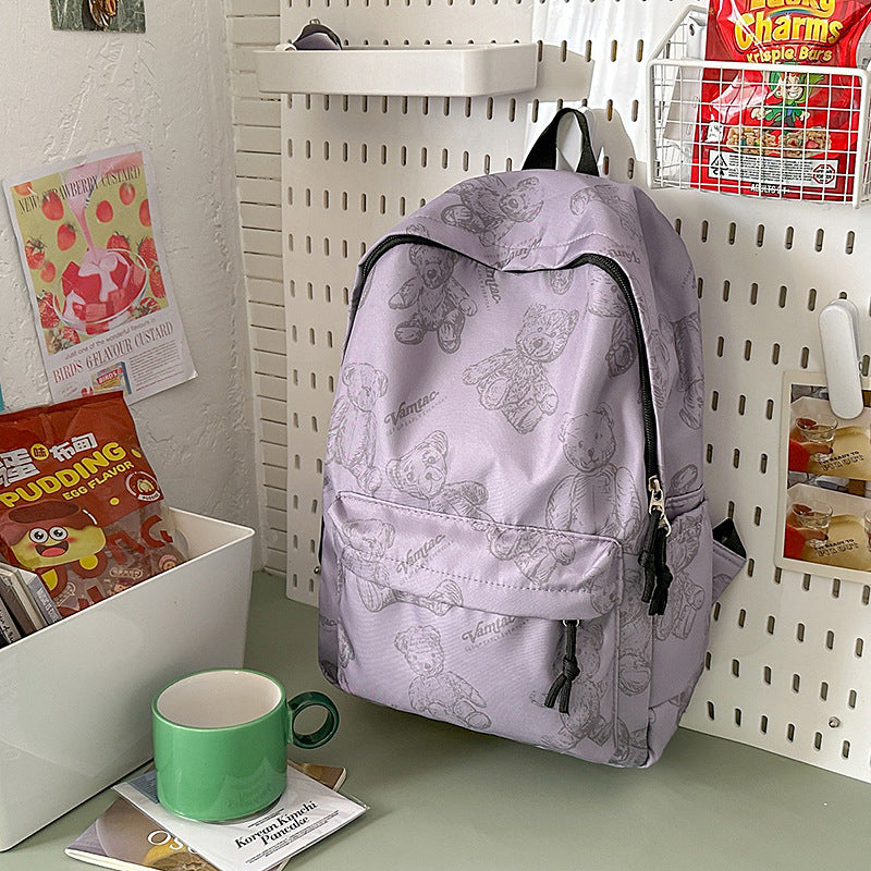 Cute Teddy Bear Print Backpack