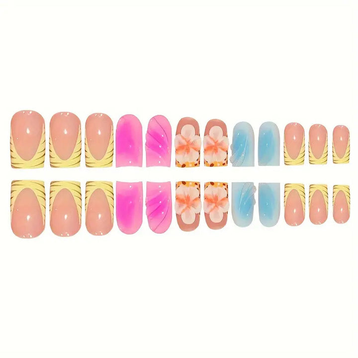 Tropical Floral Acrylic Nail Art Set Kalsten