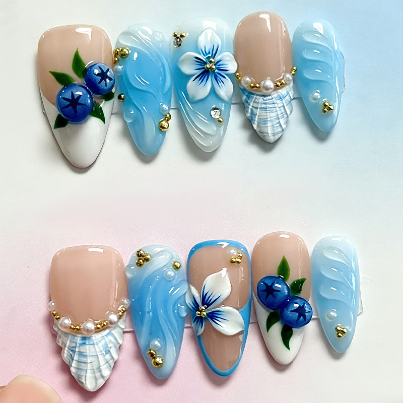 Decorative Floral Press-On Nail Set kalsten 1788495872