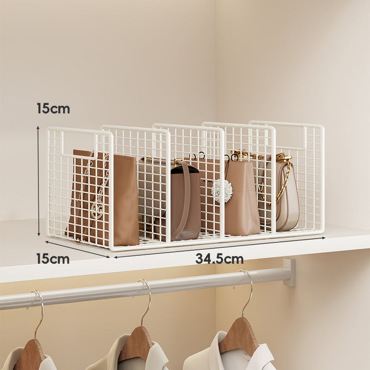 Adjustable Wire Mesh Shelf Divider and Handbag Organizer
