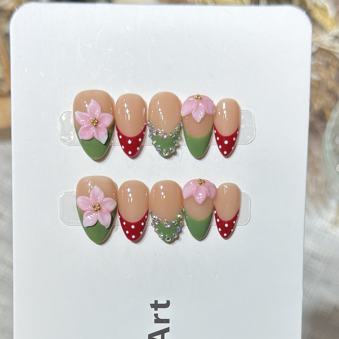 Floral-Themed Decorative Press-On Nail Set Kalsten 1788224030