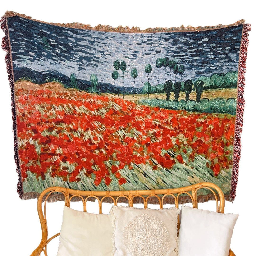 Artistic Floral Tapestry Throw Blanket