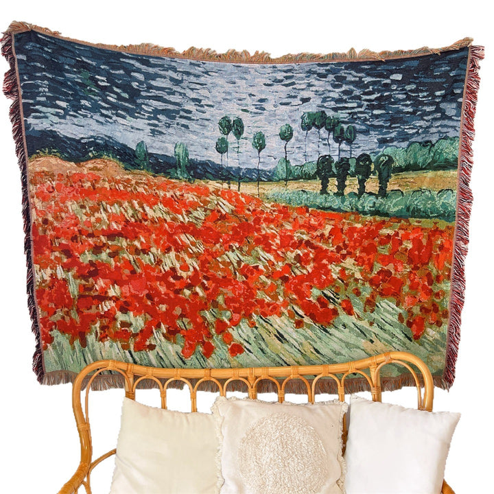 Artistic Floral Tapestry Throw Blanket