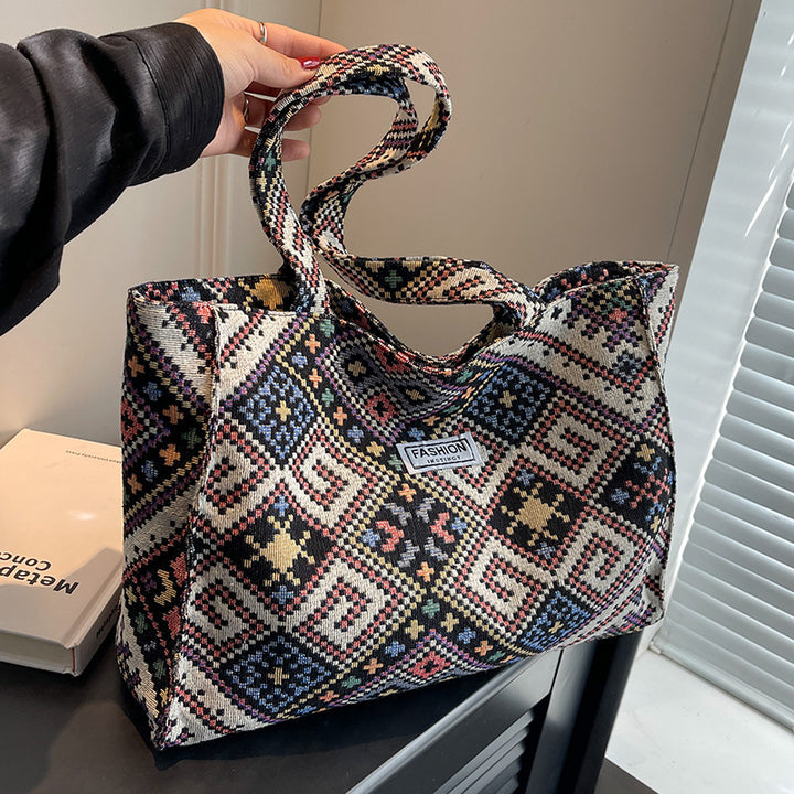 Decorative Patterned Fabric Tote Bag
