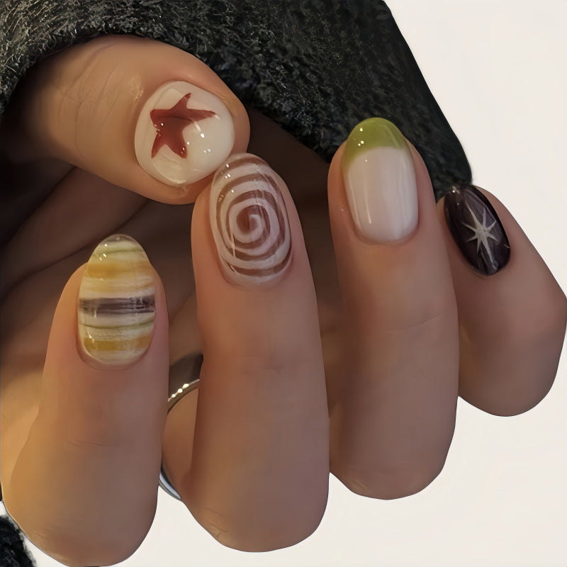 Creative Art Nails with Spiral Design Kalsten