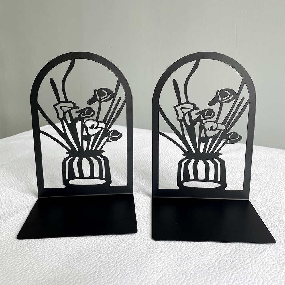 Elegant Floral Metal Bookends