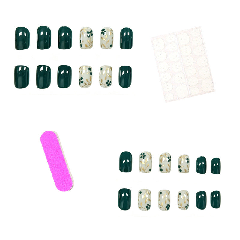 Elegant Floral Art Gel Nail Enhancements Kalsten