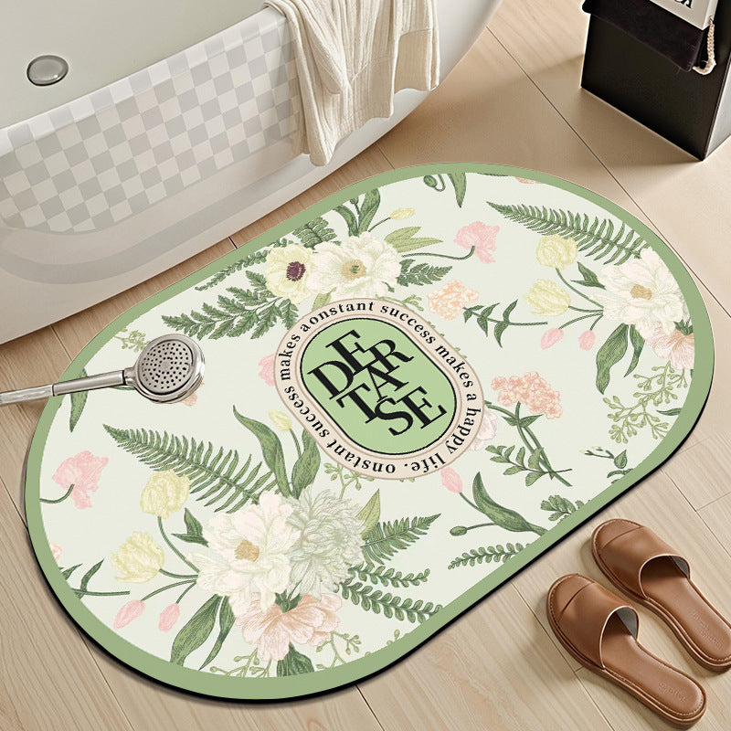 Floral Patterned Bath Mat Kalsten