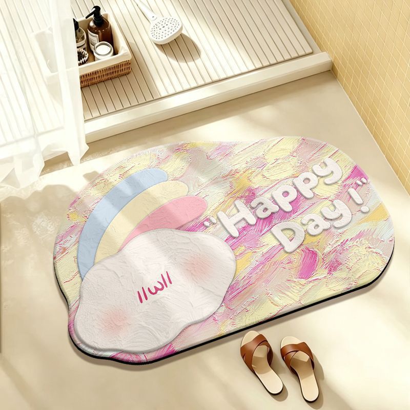 Playful Cloud-Themed Bath Mat