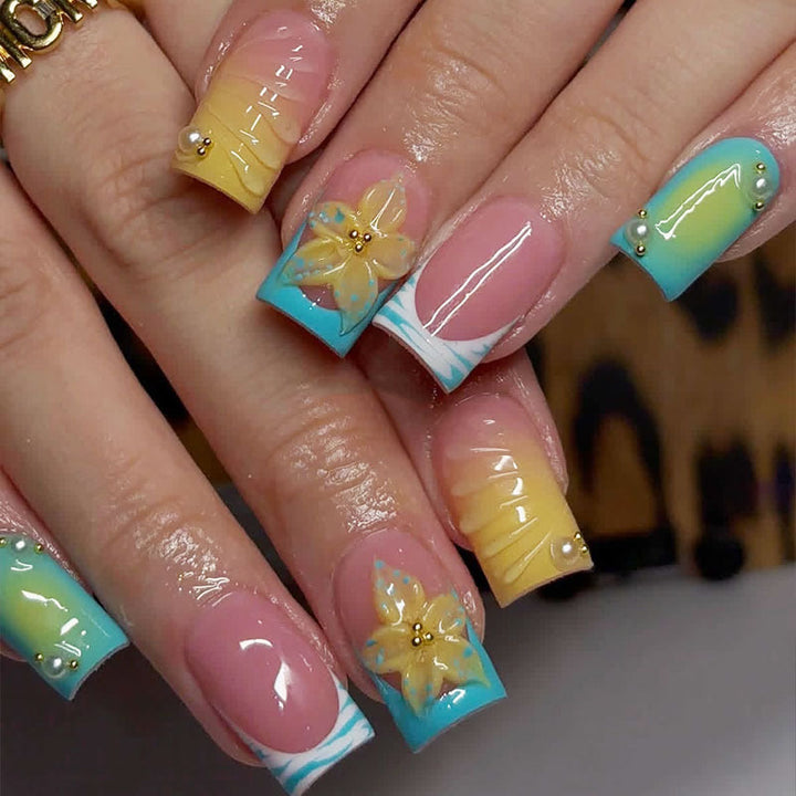 High-Quality Floral Design Press-On Nail Set Kalsten